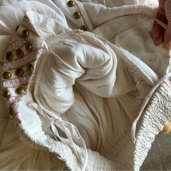 MAJORELLE $278 Liza Mini Dress SZ L tiered fit & flare ruffle grommet boho NEW - Picture 7 of 15